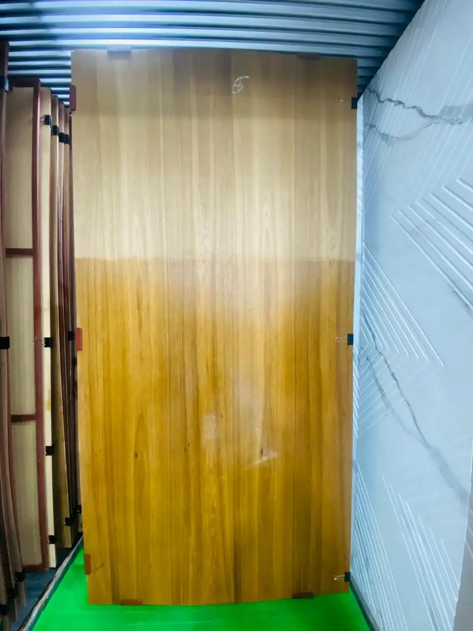 Close view of a natural wood-grain veneer sheet
